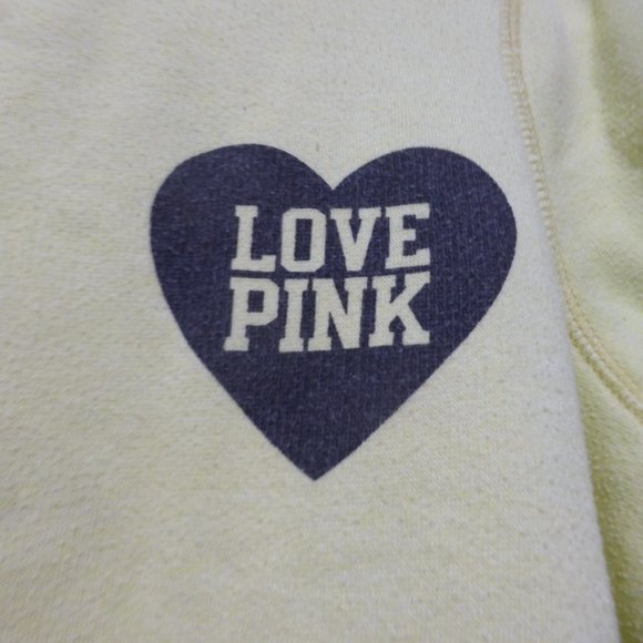PINK, VICTORIA'S SECRET, xs, extra small, graphic yellow sweatshirt, EUC - Picture 3 of 15